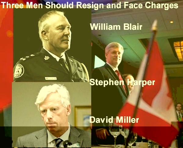 Three Men: Harper, Miller and Blair Should Face Charges